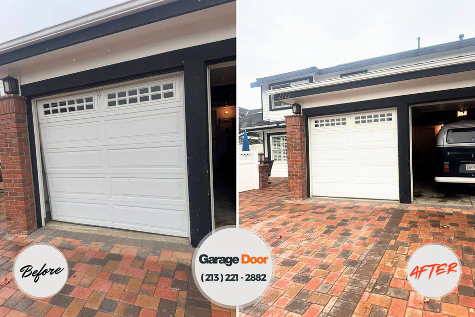 Before and after: garage door repair Chesapeake, WV